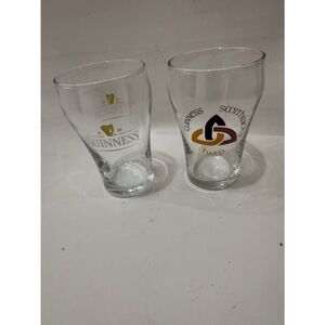 Guinness Harp Saoithwicks Beer Tasting Set 2 Glasses 7 Oz Bar Cocktail Party EUC